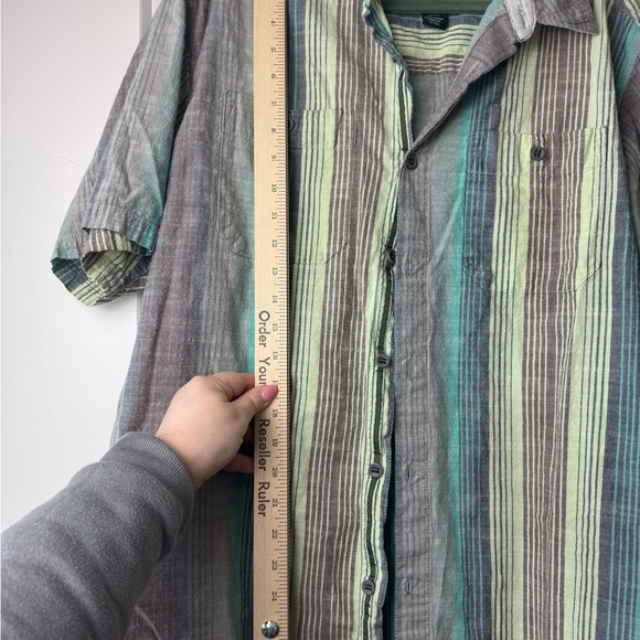 Woolrich Shirt Casual button down Men’s xl stripe lightweight beach - Picture 4 of 12